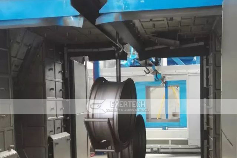 Hanger Chain Type Tractor Wheels Shot Blasting Machine Project in Australia