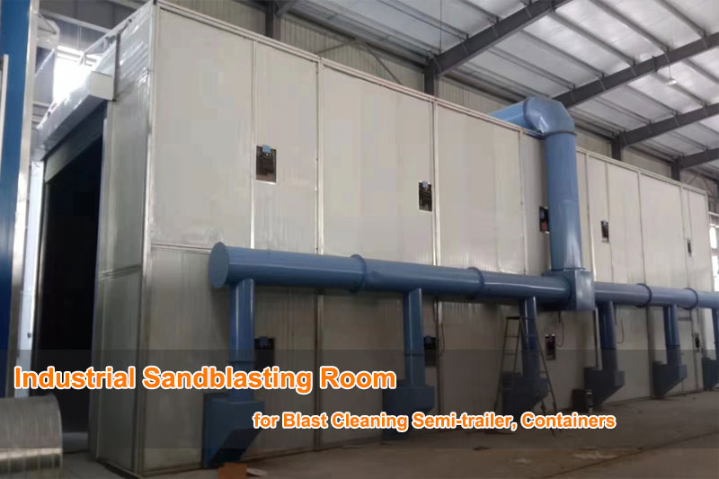 Industrial Sandblasting Room for Blast Cleaning Semi-Trailers and Containers